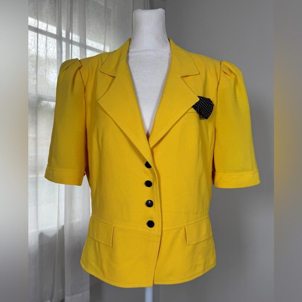 Vintage ‘90s Richard Warren Saks Fifth Avenue Yellow Half Sleeve Blazer